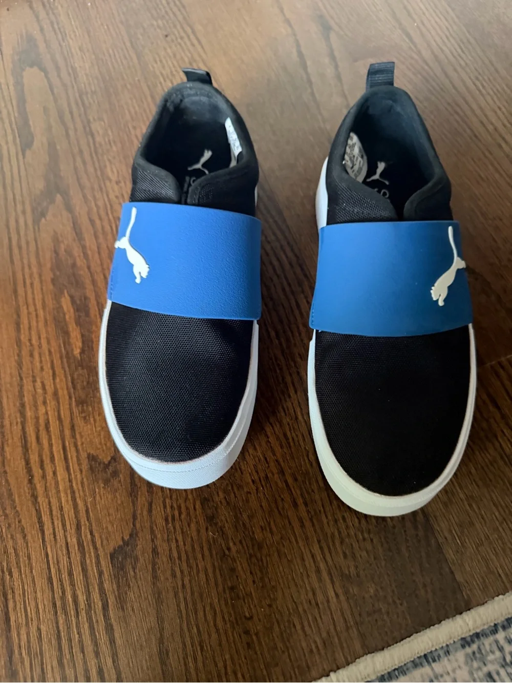 Puma Kids Slip-On Sneakers in Black, Blue & White Kids 5C